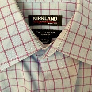 Kirkland Signature Men's Dress Shirt - Purple Grid